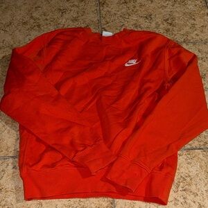Orange Nike Men's Vibrant Red Crewneck Sweater